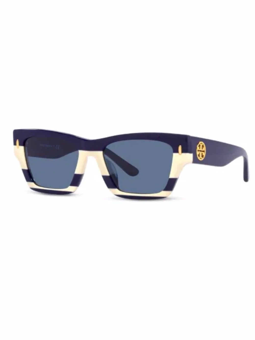 Tory Burch Navy and White Striped Sunglasses